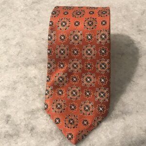 Harley's Tie Mens Silk Medallion Pattern Classic 58in Made USA Italy Necktie